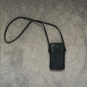 Black Crossbody Phone Bag - Women’s Slim Leather Shoulder Purse
